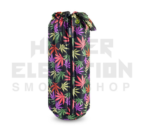 12" Zip Waterpipe Tube Bag by Vatra - Multi Colored Pot Leaves (Out of Stock)