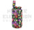 8" Zip Waterpipe Tube Bag by Vatra - Multi Colored Pot Leaves