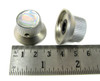 8-pack Satin Chrome Top Hat Knobs with Gold Abalone Tops