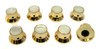 8-pack Shiny Gold Top Hat Knobs with White Pearl Tops