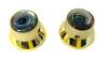 2-pack Shiny Gold Top Hat Knobs with Abalone Tops