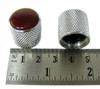 8-pack Chrome Dome Knobs with Red Agate Tops