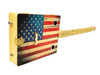 "Old Glory" Illustrated 3-string Cigar Box Guitar - Beautiful Design, Rich Tone, a Joy to Play