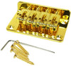 4-string Gold Hard-tail "Roller" Style Bridge for Cigar Box Guitars & More - Top & Bottom Loading!