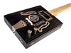 The Black Betty  - 3-string Electric/Acoustic Cigar Box Guitar by Deke - Featuring the Black Mamba Humbucker