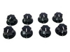 8-pack Black Plastic "Top Hat"-style Knobs