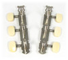Chrome Classical Guitar-style (3-on-a-plate) 3L/3R Tuners/Machine Heads - CENTER HOLE SHAFTS