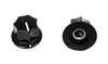 2-pack Black Plastic "Top Hat"-style Knobs with Set Screw