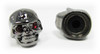 Voodoo Skull Knobs - One pair -  Darkened Chrome w/ jewel eyes