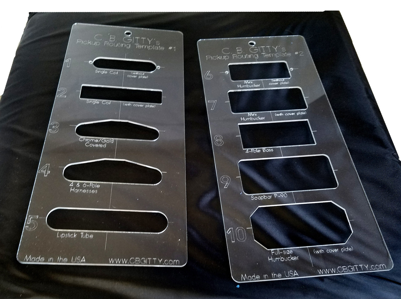 2pc Electric Guitar Pickup Routing Template Set Includes 10 Total Templates For The Most Popular Pickup Styles