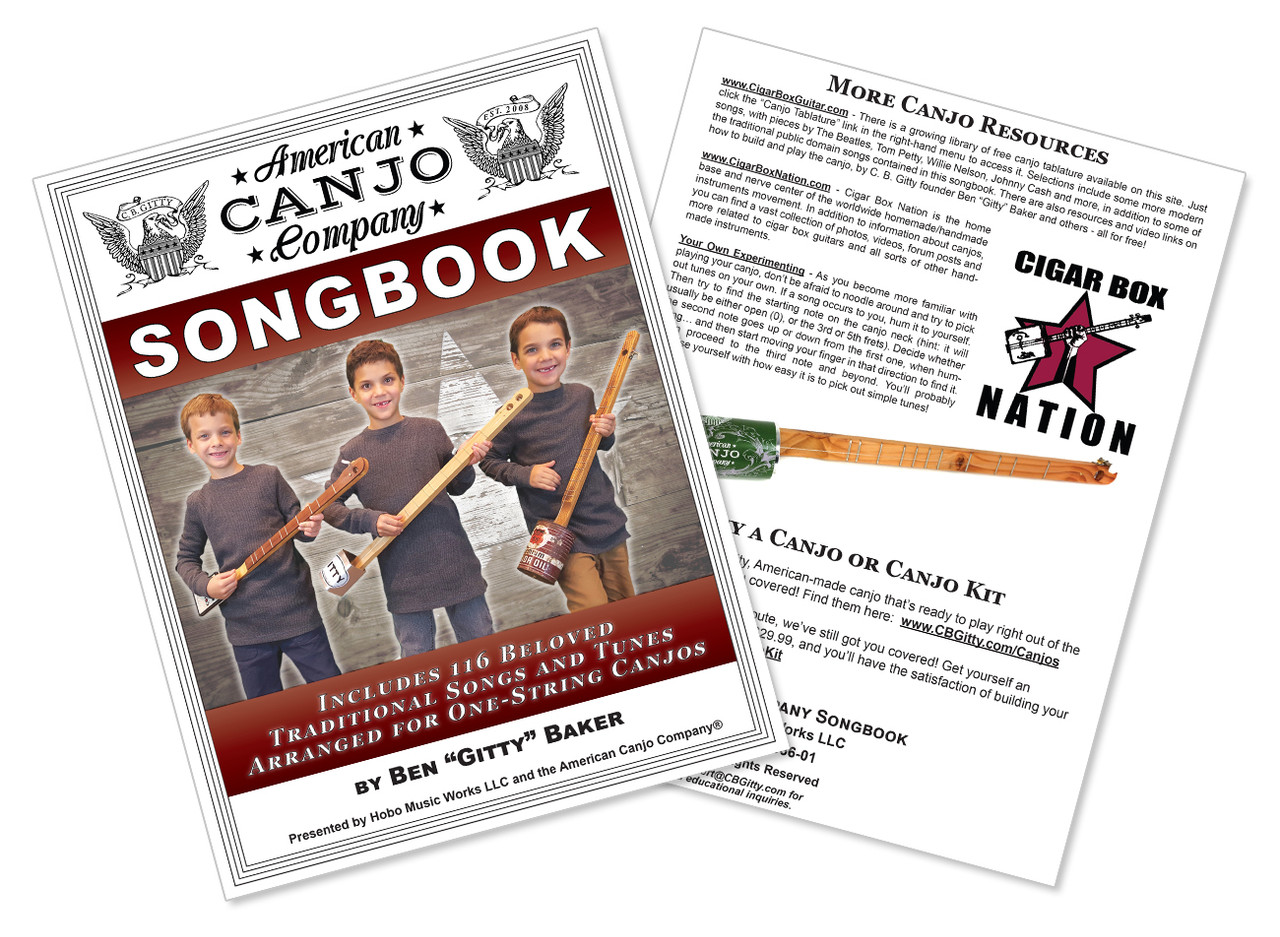 American Canjo Songbook (Complete) - Easy-to-play Tablature for 115  Well-Known Songs - C. B. Gitty Crafter Supply