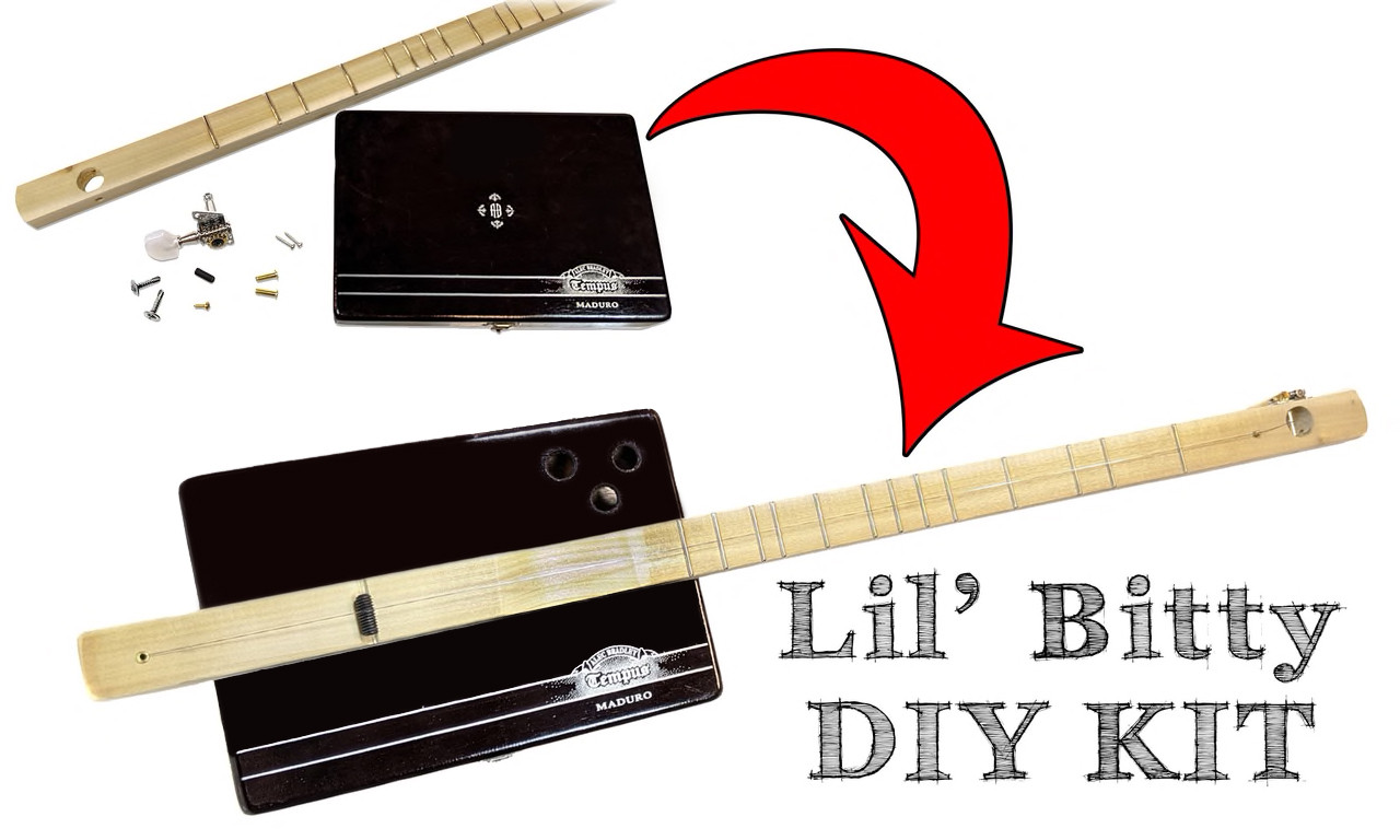 The Lil' Bitty One-string Cigar Box Guitar Kit - Fun & Easy to