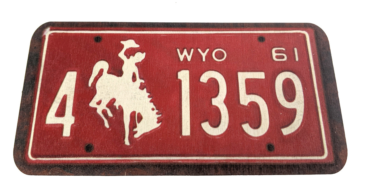 Wyoming License Plate Bi Plane - Large