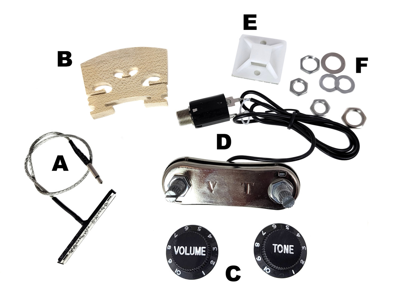 Violin Piezo Pickup Parts Pack - C. B. Gitty Crafter Supply