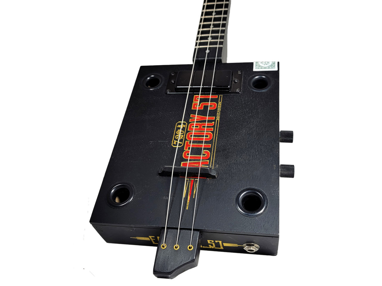 Factory 57 Blackout - 3-string Electric/Acoustic Cigar Box Guitar