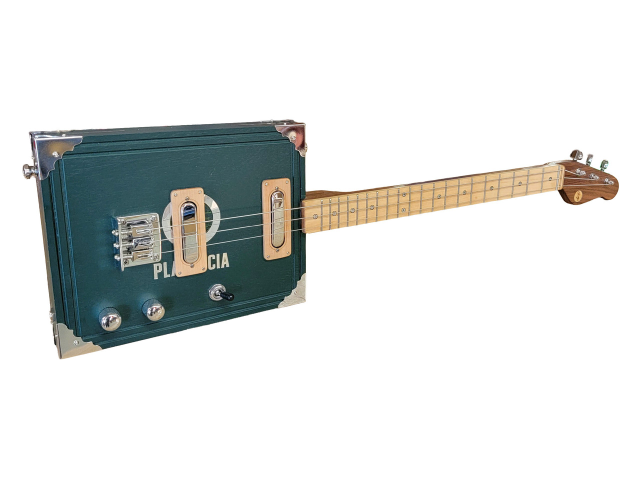 The Green Meanie- Premium 3-string Electric Cigar Box Guitar by