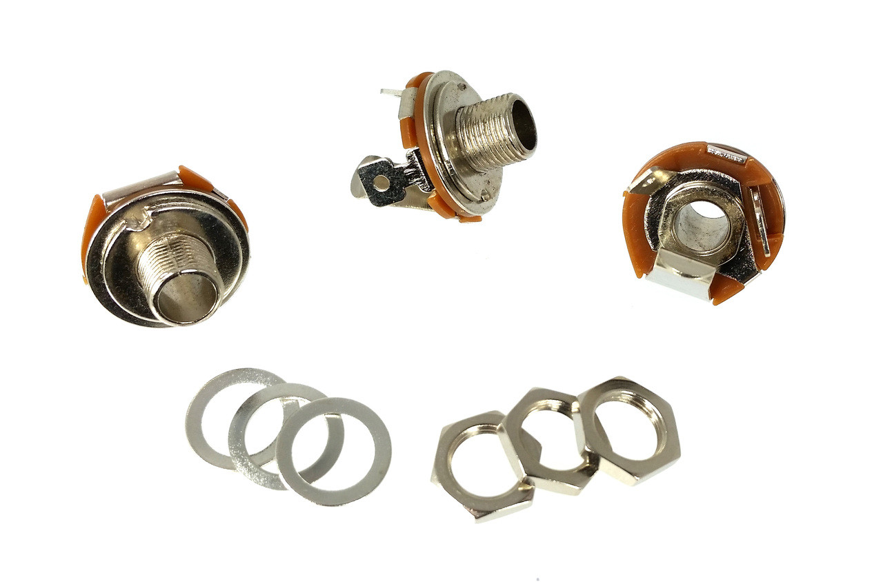 3pack 1/4inch Standard Mono Guitar Jacks C. B. Gitty Crafter Supply