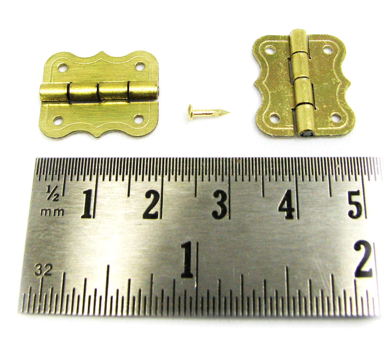 2pc. Small Brass-plated Butterfly Hinges with Brads - C. B. Gitty Crafter  Supply