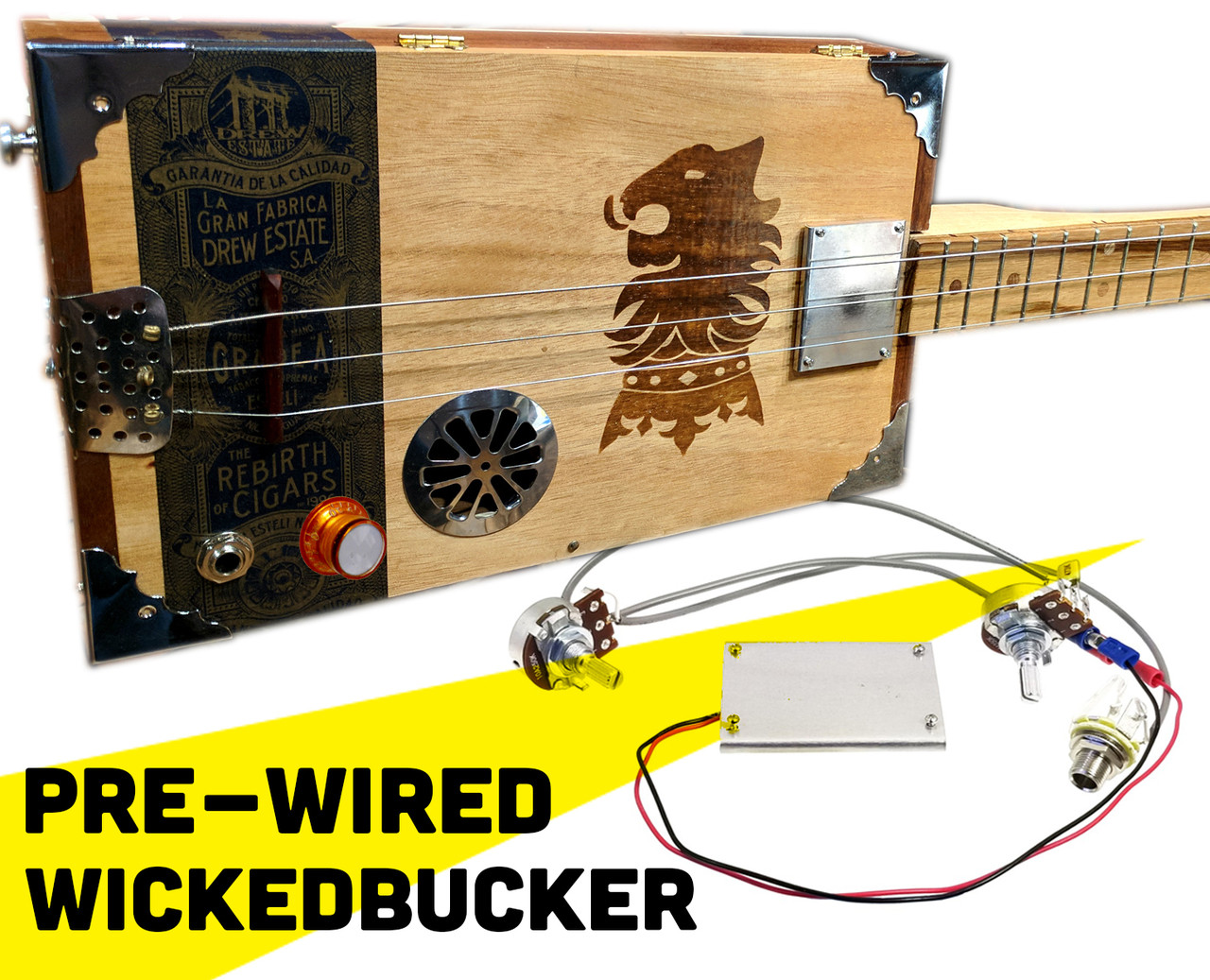 Fully PreWired "WickedBucker" SurfaceMount Humbucker Pickup Harness