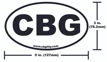 1pc. 3 x 5-inch Vinyl CBG Oval Bumper Sticker