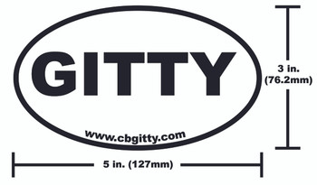 1pc. 3 x 5-inch Vinyl GITTY Oval Bumper Sticker