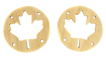 2pc. 2.5" Wooden Sound Hole Covers - Birch Maple Leaf