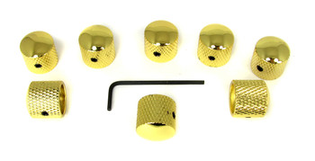 8-pack Knurled Gold Dome Knobs with Set Screws