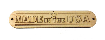 2pc. "Made in the USA" Hardwood Badges (Style 1) - Choose Mahogany, Maple or Padauk