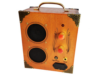 The "Delta Driver" Dual-Speaker, Dual-Input Cigar Box Amplifier - for MP3/Smartphones and/or Guitar!