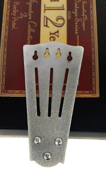  Stainless Steel "Slotted" Tailpiece for 4-string Cigar Box Guitars