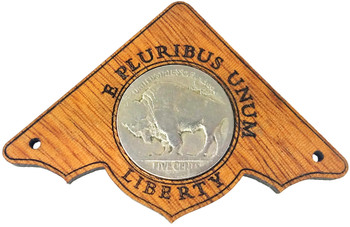4pc. "Buffalo Nickel" Mahogany Box Corners - featuring real U. S. Coins