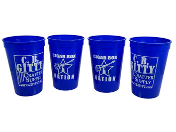 4pc. Blue 16oz. Gitty/Nation Plastic Stadium Cups