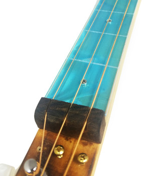 Teal Swirl Cigar Box Guitar (1.5") Acrylic Fretboard Underlay 