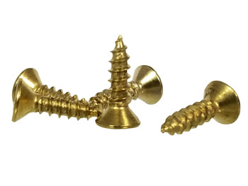  100pc. #4 x 1/2" Brass-plated Phillips Flat-Head Screws