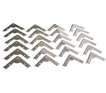 24pc. Low-Profile Nickel-Plated Box Corners with Screws