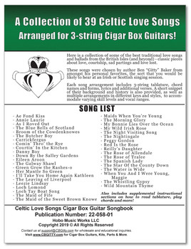 Celtic Love Songs Cigar Box Guitar Songbook - 39 songs arranged for 3-string GDG