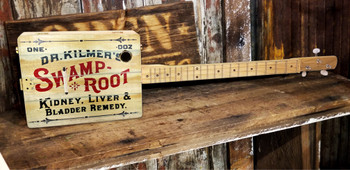 "Swamp Root" 3-string Illustrated Cigar Box Guitar - Featuring a Vintage Patent Medicine Design!