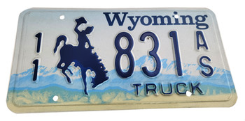 Wyoming Cowboy/Rodeo 1990's Truck License Plate 