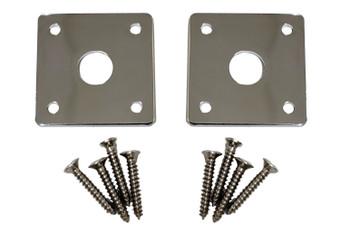 2pc. Chrome Square Flat Jack Plates - Mounting Screws Included