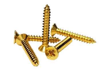 #4 x 3/4" Brass-plated Phillips Flat-Head Screws