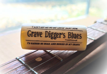 Timeless Lyrics Series: "Grave Digger Blues" Custom-engraved 2 1/2-inch Cow Bone Slide