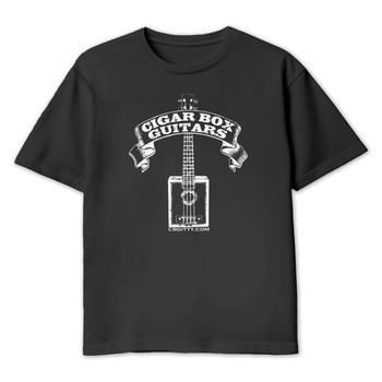 Original "Cigar Box Guitars" Black Heavy Cotton T-Shirt 