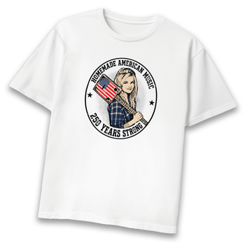 American Homemade Music (Style 2) White Dry-Blend Cotton T-Shirt 