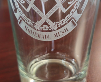 Engraved Pint Glass - Homemade Music Biker Skull