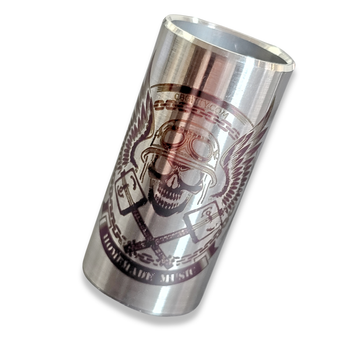 Homemade Music CBG Biker Skull 2-inch Engraved Stainless Guitar slide