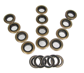 12pc 1-inch Antique Brass Screened Grommets