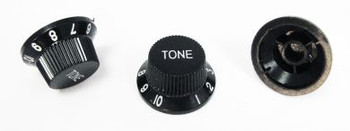 8-pack Black Stratocaster-style Tone Knobs