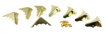 8-pack Brass-Plated Box Corners (Crimped Back)