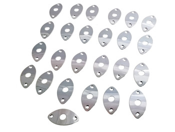 25-pack Chrome Ovoid Curved-Profile Jack Plates