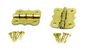 2pc. Small Brass-plated Butterfly Hinges with Brads